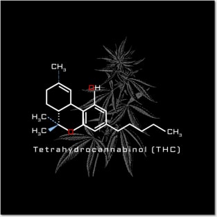 Thc Molecule Marijuana Weed Cannabis Stoner Posters and Art